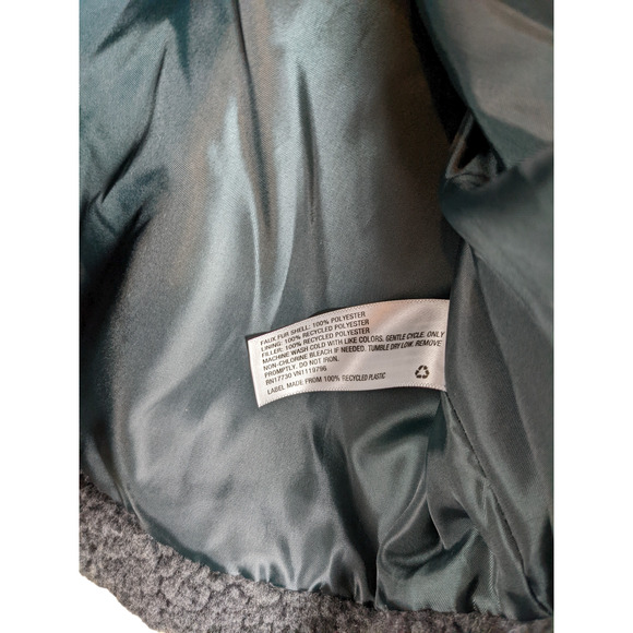 Universal Thread Quilted Sherpa Coat Jacket Hematite Gray XS Lined Zip Snap Warm - Picture 10 of 10